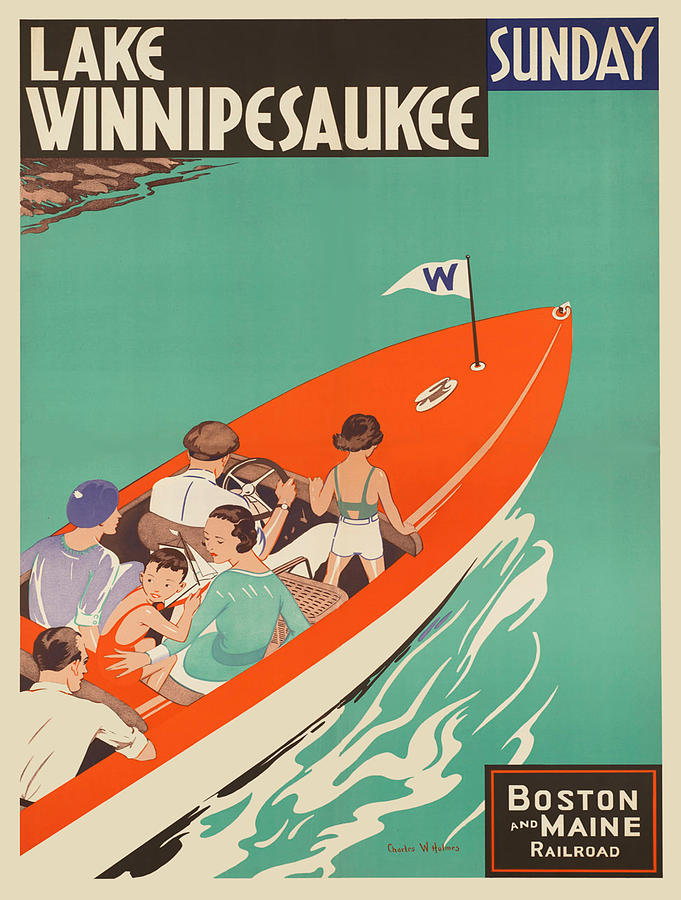 Vintage poster - Lake Winnipesaukee Painting by Vintage Images - Fine ...