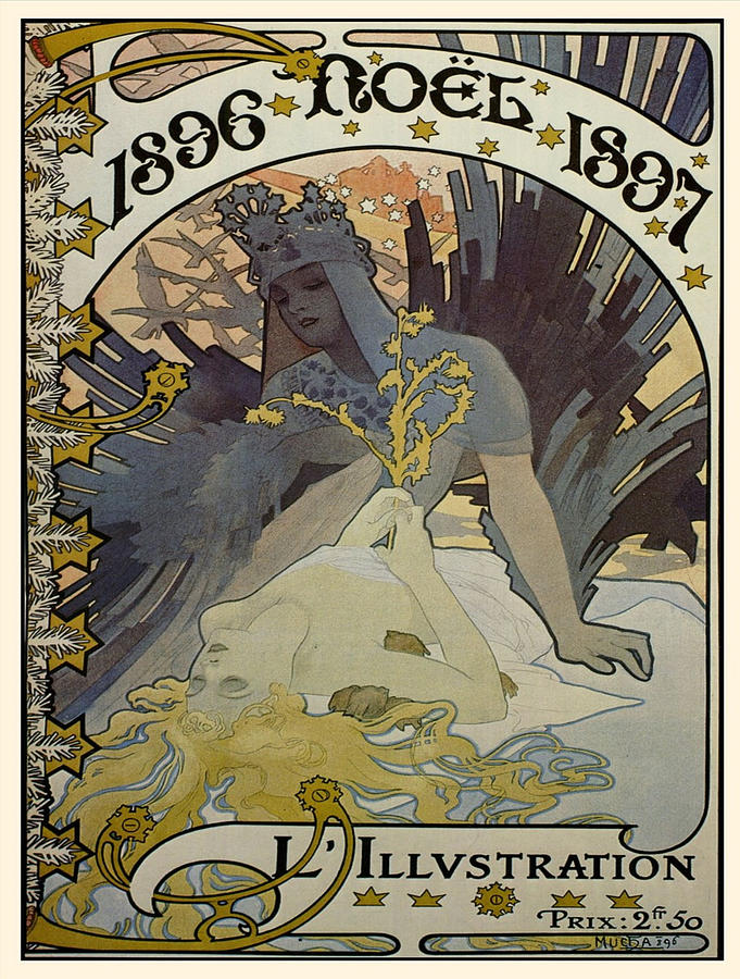 Alphonse Mucha Painting - Vintage poster - LIllustration by Vintage Images