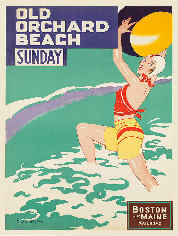 Vintage poster - Old Orchard Beach Painting by Vintage Images - Fine ...