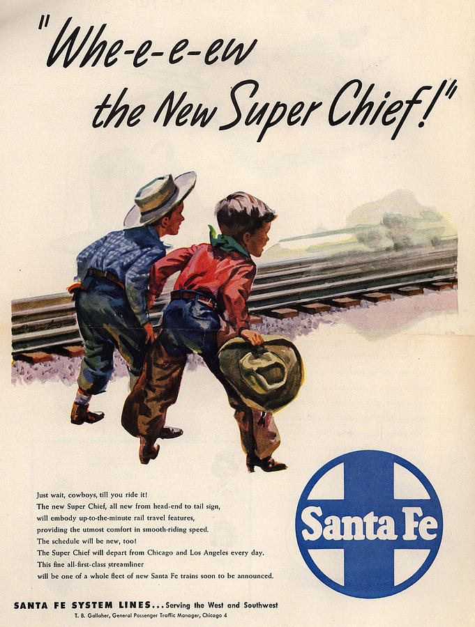 Santa Fe Railroad Super Chief Train Railroad Travel Poster 