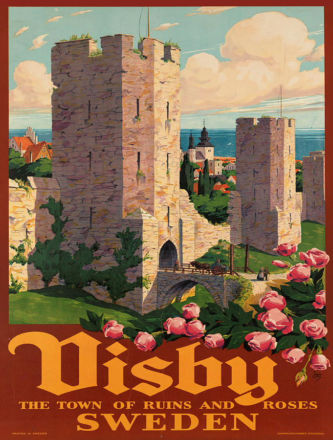 Castle Painting - Vintage poster - Visby by Vintage Images