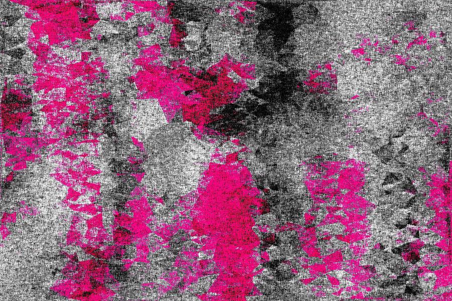 Vintage Psychedelic Painting Texture Abstract In Pink And Black With Noise And Grain Painting