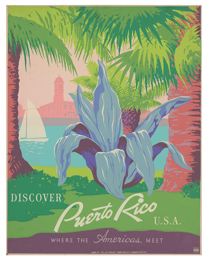 Vintage Puerto Rico Travel Poster Photograph