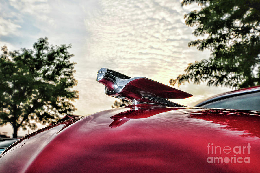 Transportation Photograph - Vintage Red Cadillac Hood Ornament by Paul Ward
