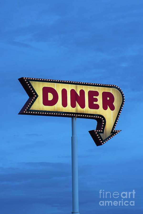 Vintage Photograph - Vintage Retro Diner Sign Portrait by James BO Insogna