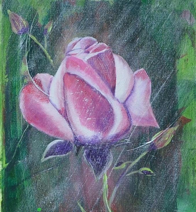 Vintage Rose Painting by Evi Green