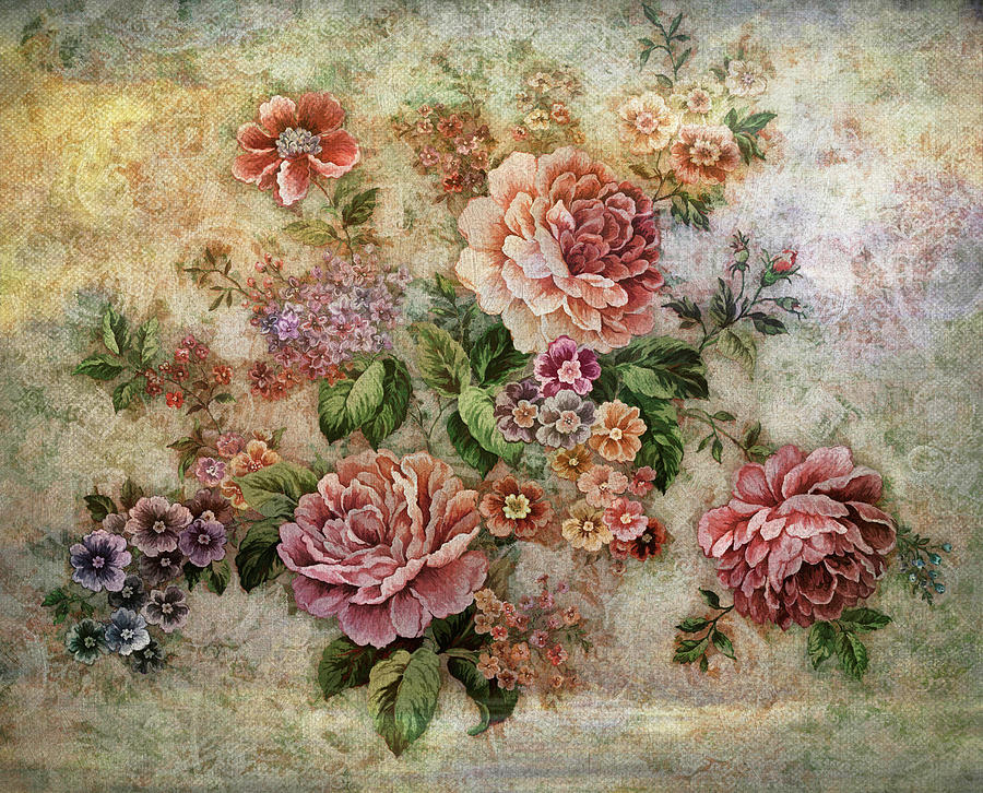 Rose Digital Art - Vintage Roses by Grace Iradian