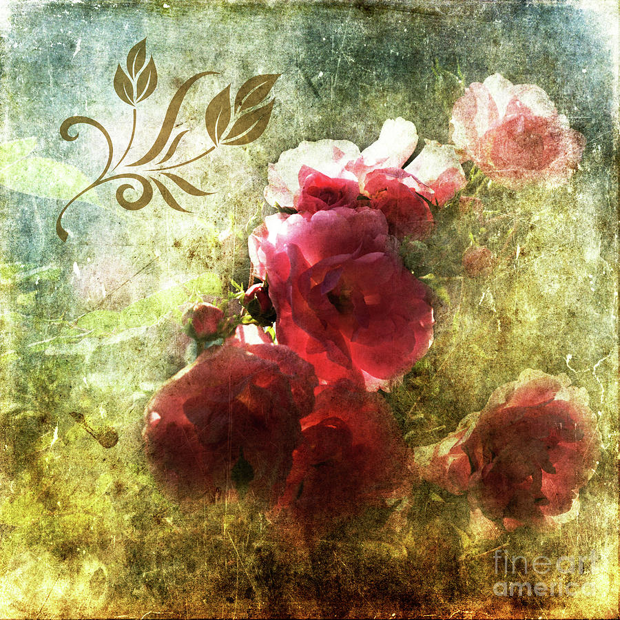 Vintage Roses Digital Art by Liz Alderdice
