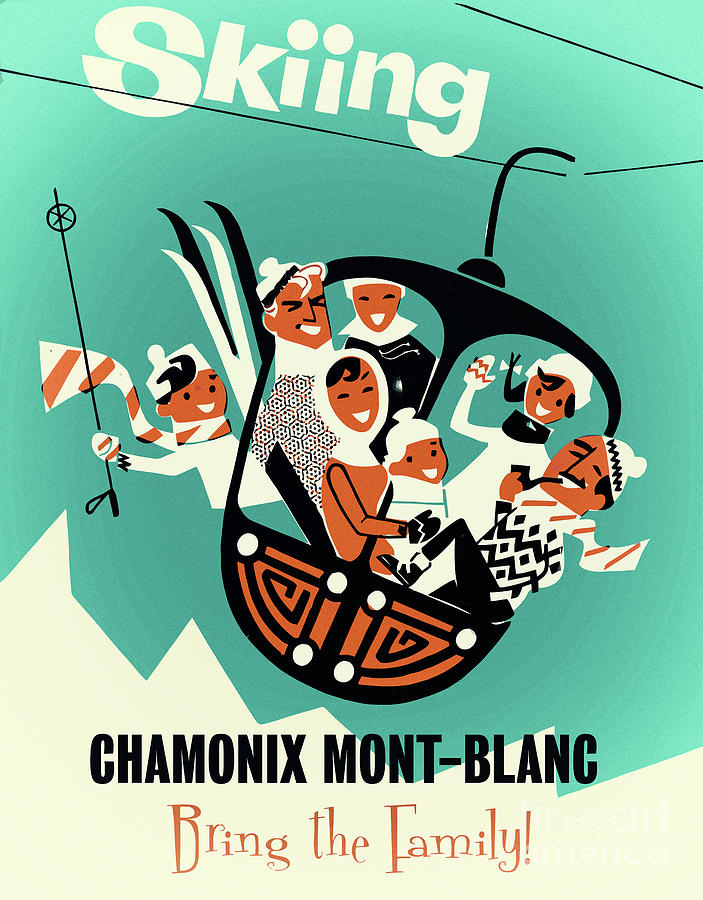 Ski Painting - Vintage Ski Poster France by Mindy Sommers