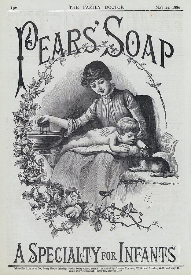 Vintage Soap Advertisement Engraving Painting by English School