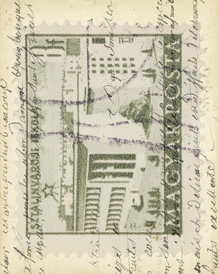 Vintage Stamp II Painting by Vision Studio