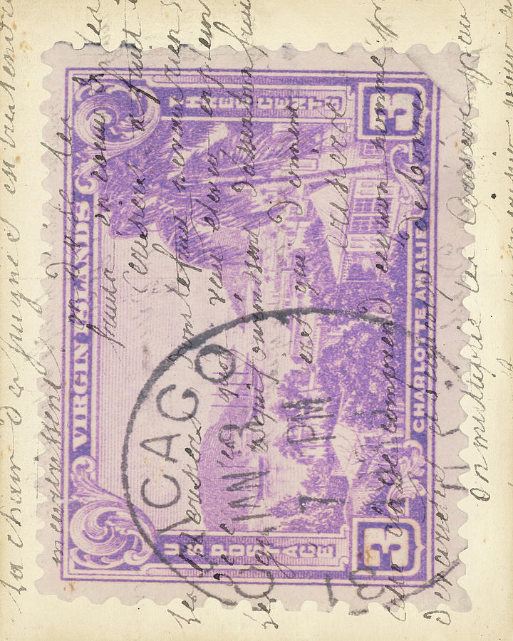 Vintage Stamp Iv Painting by Vision Studio
