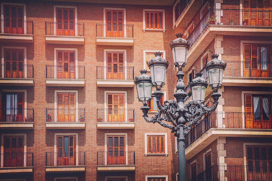 Vintage Street Lamp Valencia Spain  Photograph by Carol Japp
