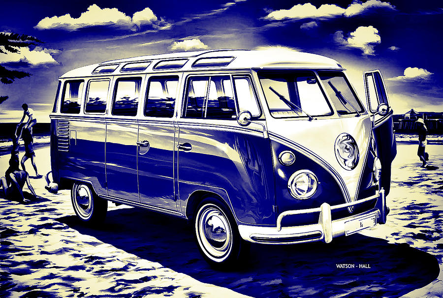 Vintage Surfer Van Digital Art By Marlene Watson - Fine Art America