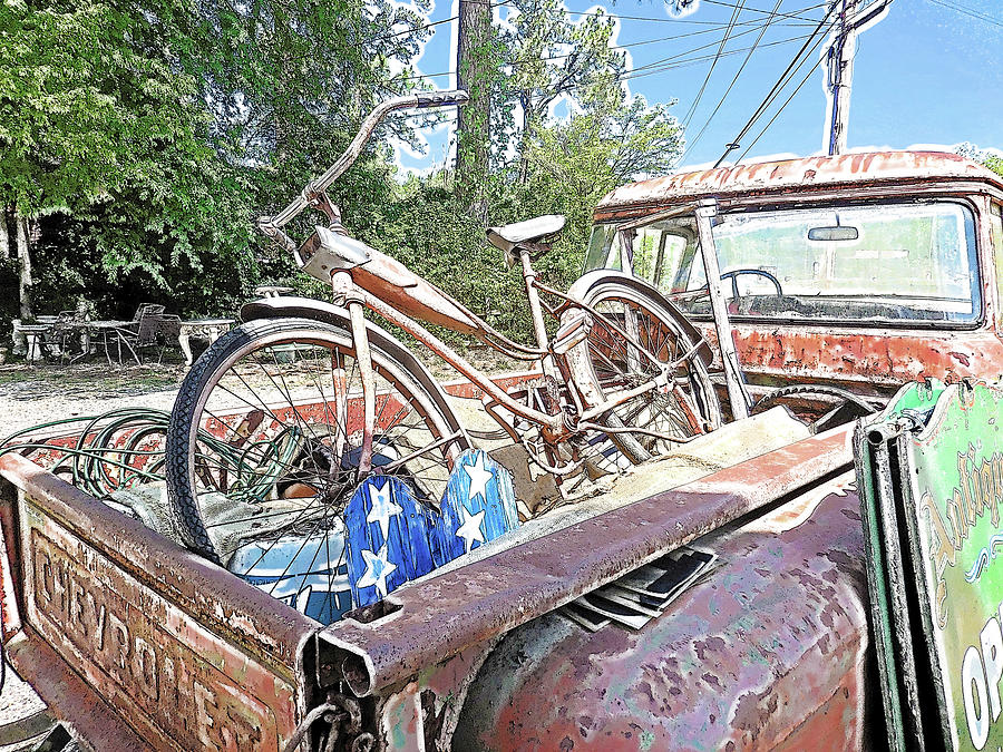Vintage tow truck 4 Painting by Jeelan Clark
