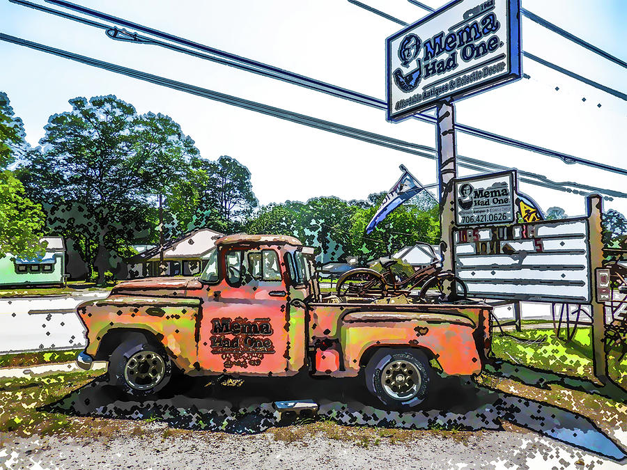 Vintage tow truck Painting by Jeelan Clark