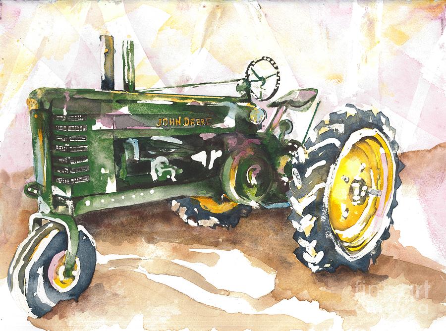 Vintage Tractor on Display Painting by Norah Daily