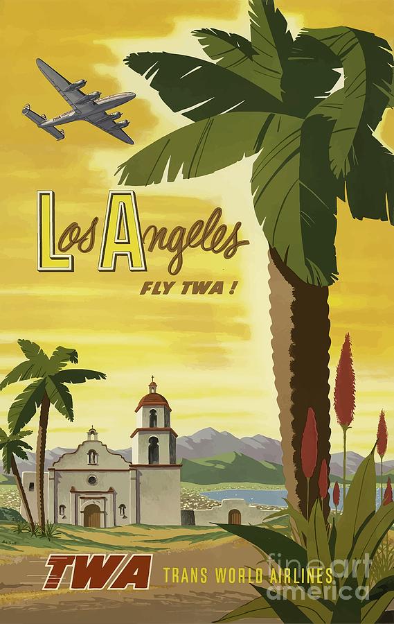 Vintage Travel Poster - Los Angeles Painting by Esoterica Art Agency