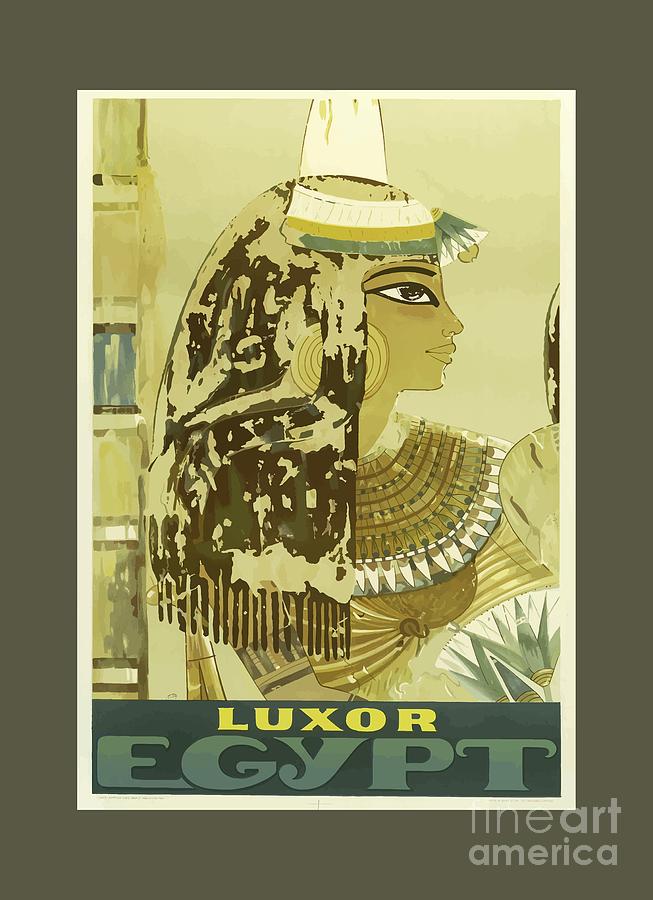 Vintage Travel Poster - Luxor, Egypt Painting by Esoterica Art Agency