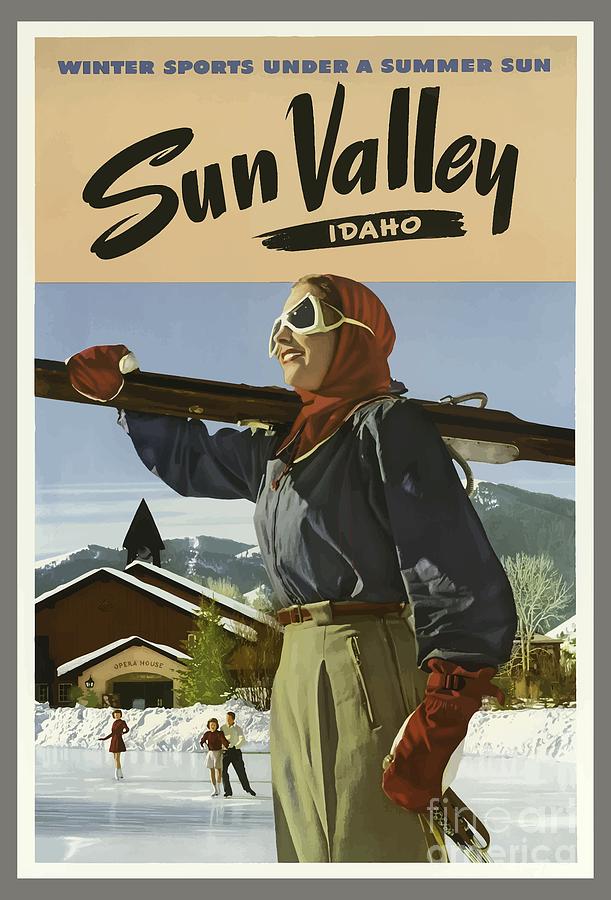 Sun Valley Idaho United States America Vintage Travel Advertisement Poster 7 