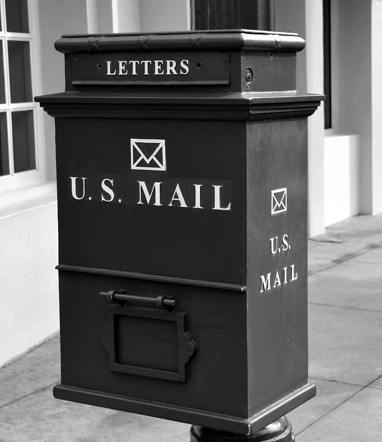 Vintage US letter box BW Photograph by David Lee Thompson Fine Art America