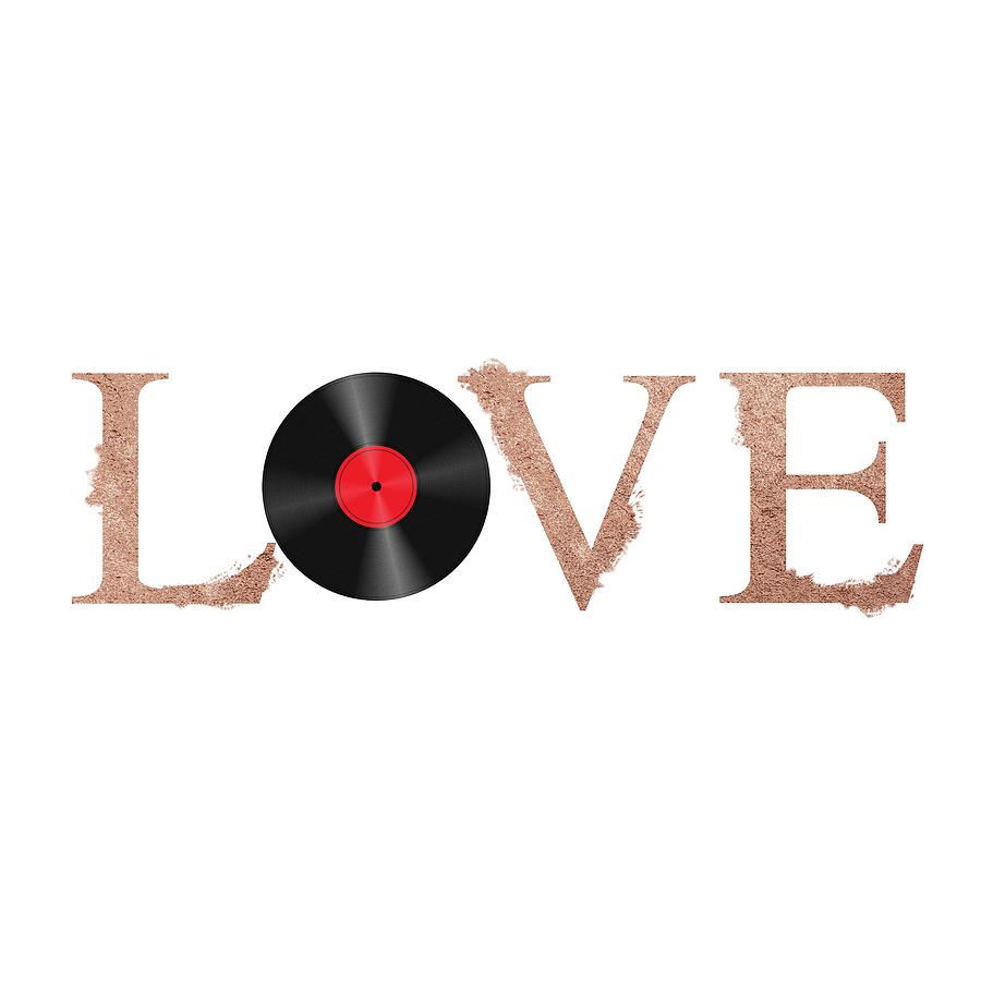 Inspirational Painting - Vintage Vinyl LOVE Poster by Adam Asar by Celestial Images