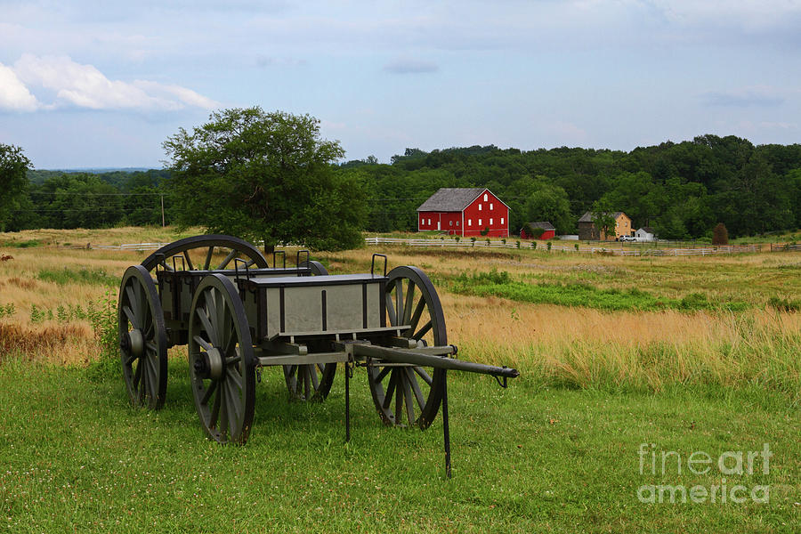 Vintage Wagon on Cemetery Ridge Gettysburg Photograph by James Brunker