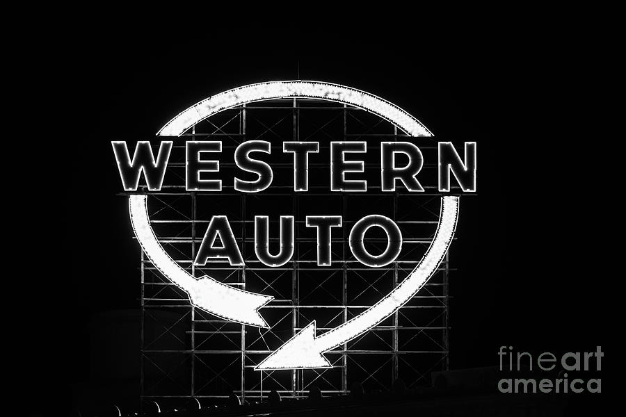Vintage Western Auto Sign Photograph by Terri Morris