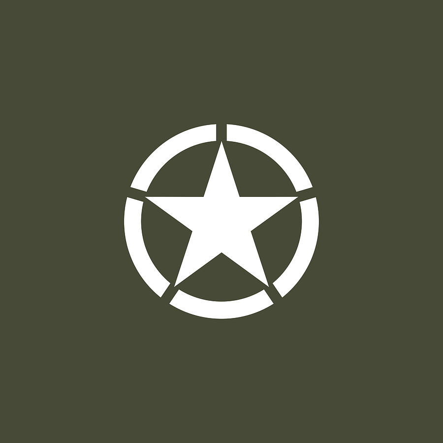 Vintage White Military Star Digital Art by Jared Davies Fine Art America