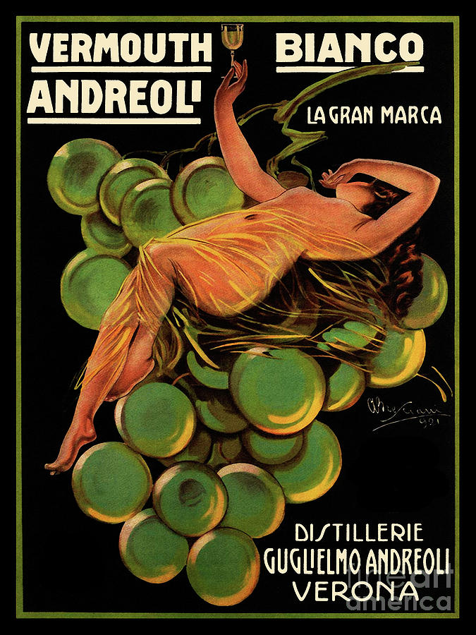 Giacomuzzi Vermouth 1900 Vintage Liquor Italian Ad Giclee Canvas Print 20x29 