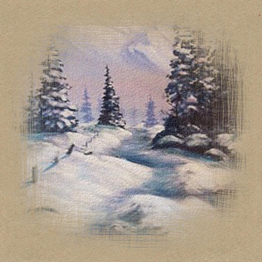 Vintage winter wonderland Digital Art by Megan Walsh