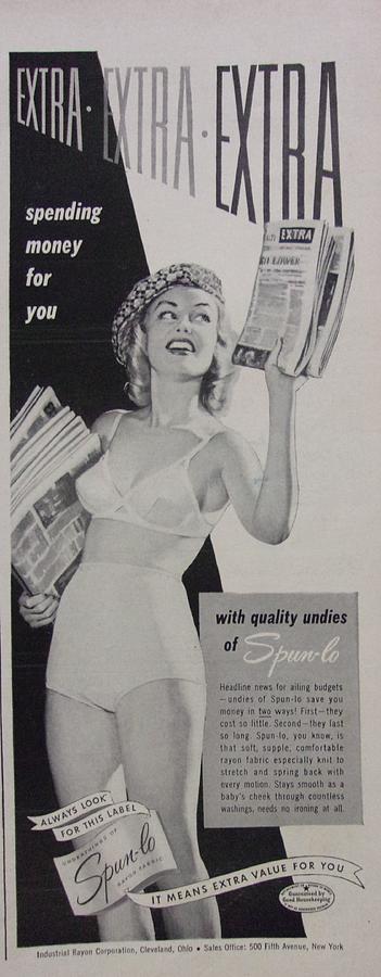 Vintage Women's Underwear Advertisement Photograph by Mary Beth Welch -  Pixels