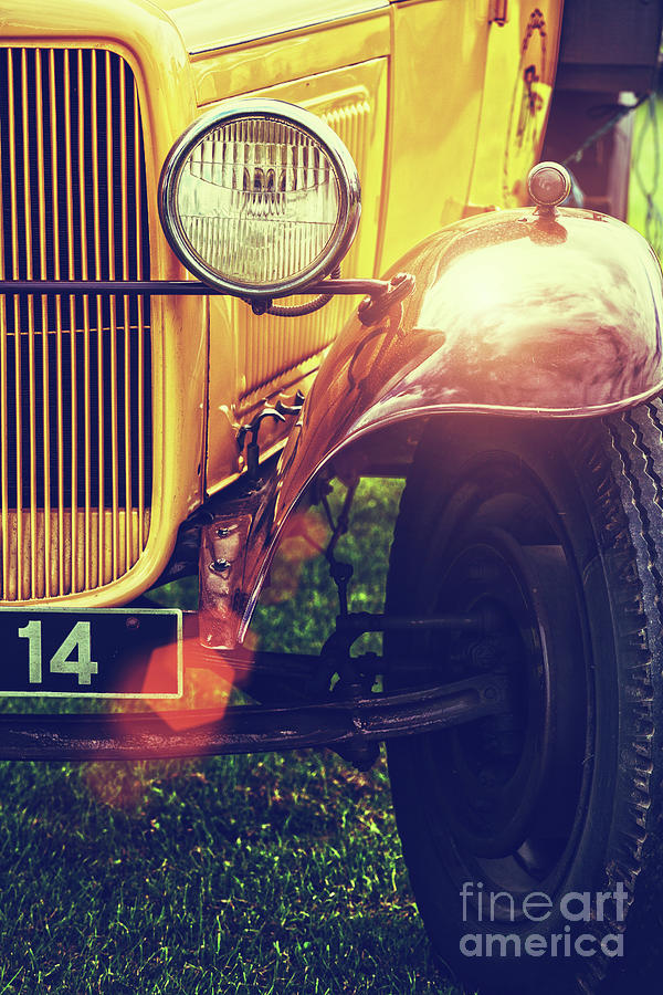 Vintage Yellow Car Photograph by Sean Gladwell
