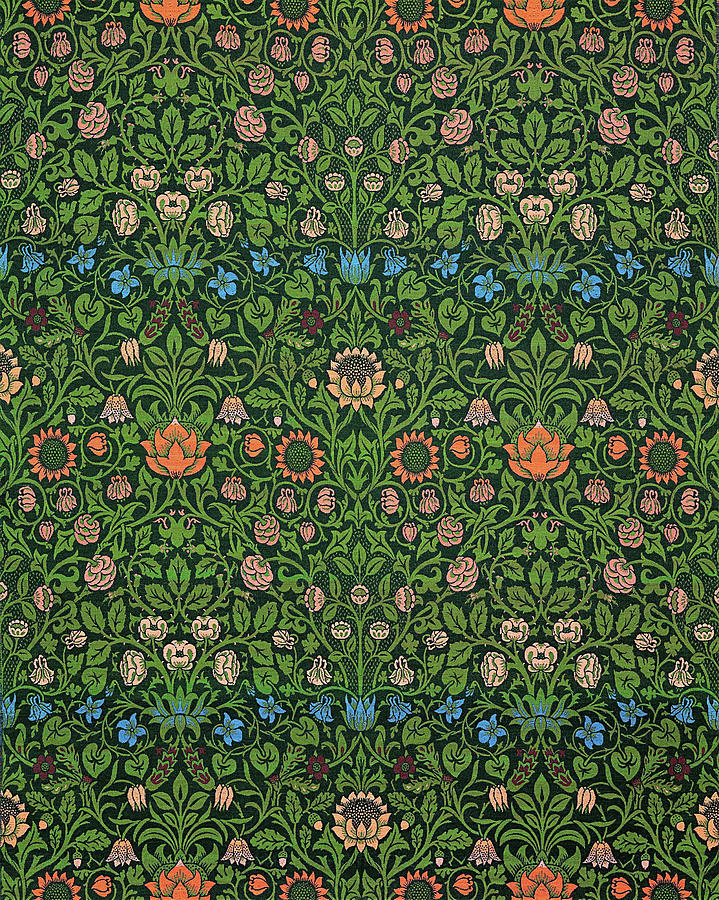 Violet Painting - Violet And Columbine - Digital Remastered Edition by William Morris Violet Painting - Violet And Columbine - Digital Remastered Edition by William Morris