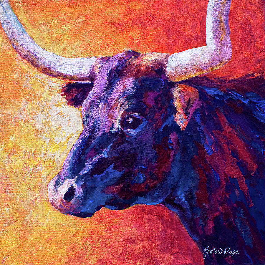 Violet Cow Painting by Marion Rose - Pixels