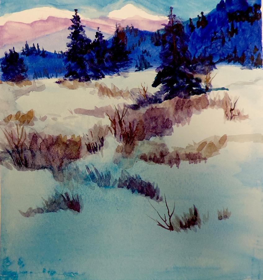 Violet Mountains Painting by Mary Gorman