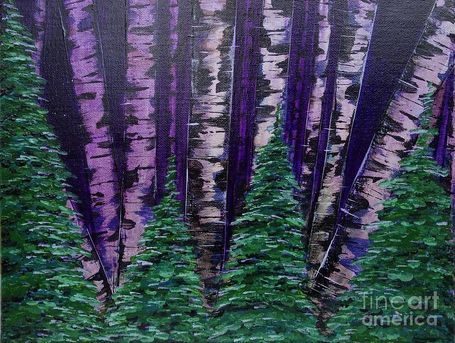 Violet Night Painting by Jacqueline Athmann