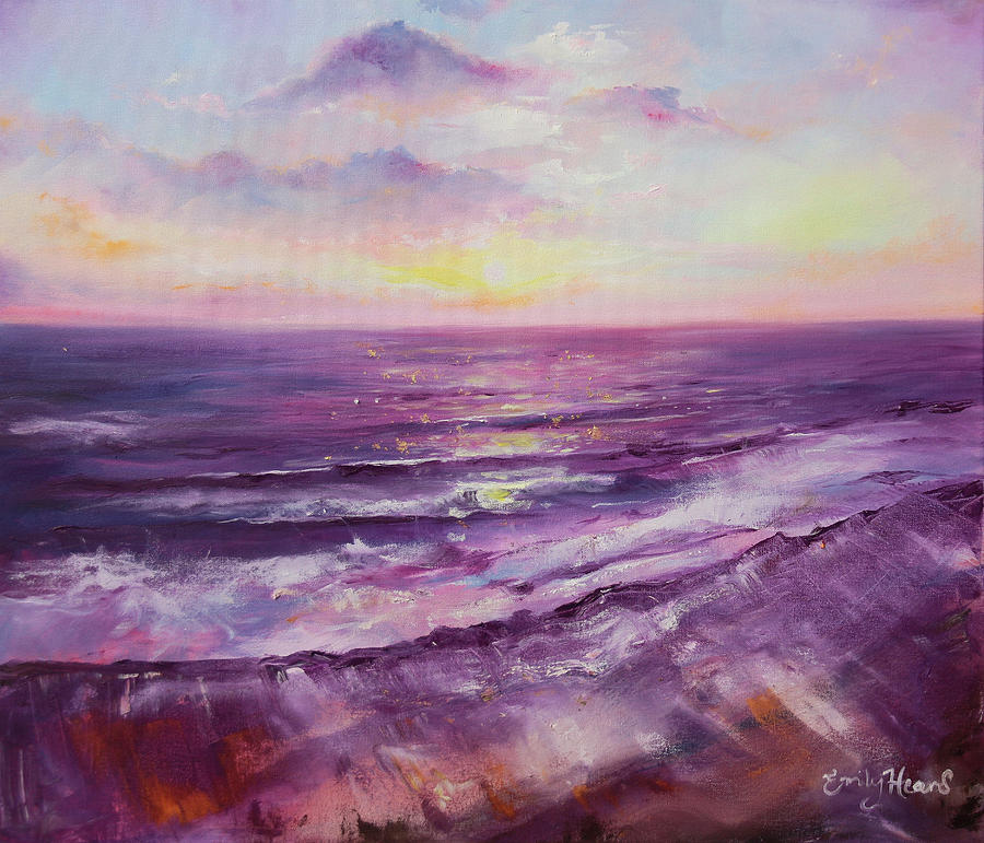 Violet Ocean Painting by Emily Louise Heard | Fine Art America