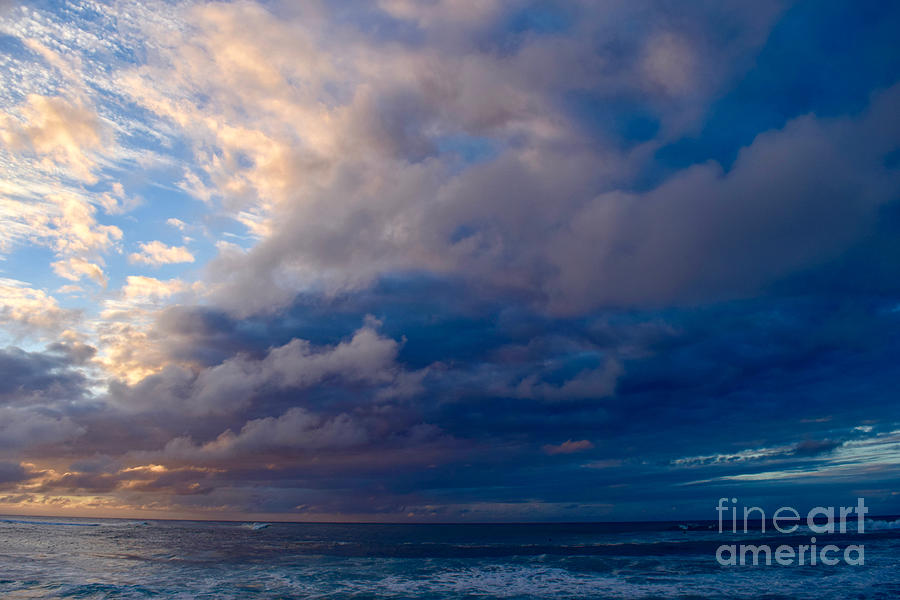Lavander Sky Sunset Beach Hawaii Photograph by Debra Banks