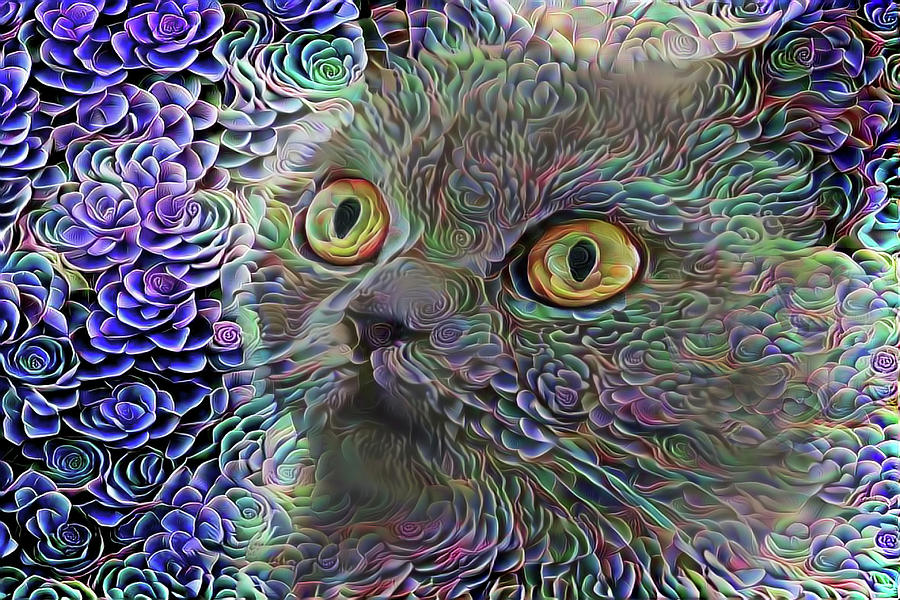 Violet the Cat Digital Art by Peggy Collins