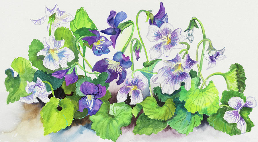 Violets Painting by Joanne Porter