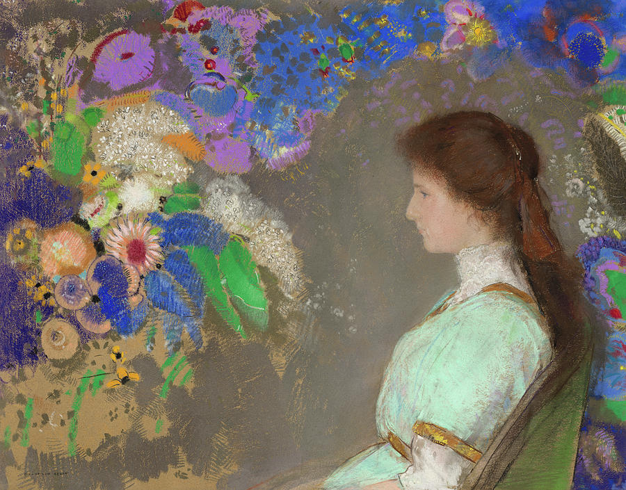 Odilon Redon Painting - Violette Heymann, 1910 by Odilon Redon