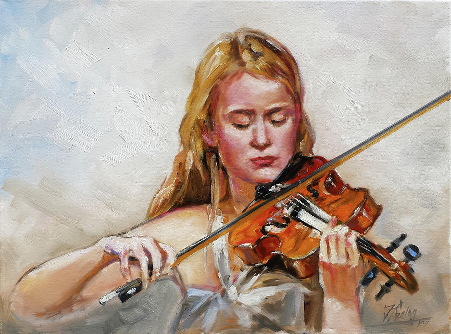 Violin 3 Painting by Irek Szelag