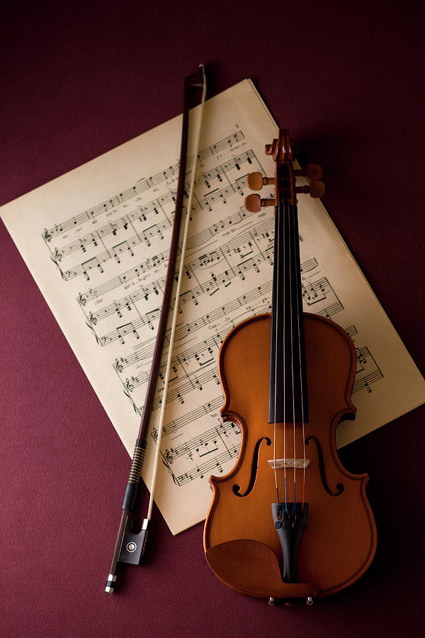 Violin And Musical Score Photograph by Mixa