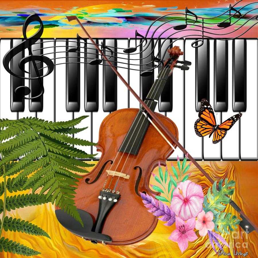Violin Melody Digital Art by Gena Livings