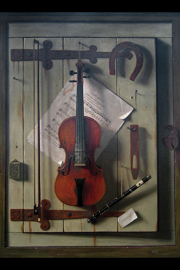 Violin & Music Painting by William Michael Harnett