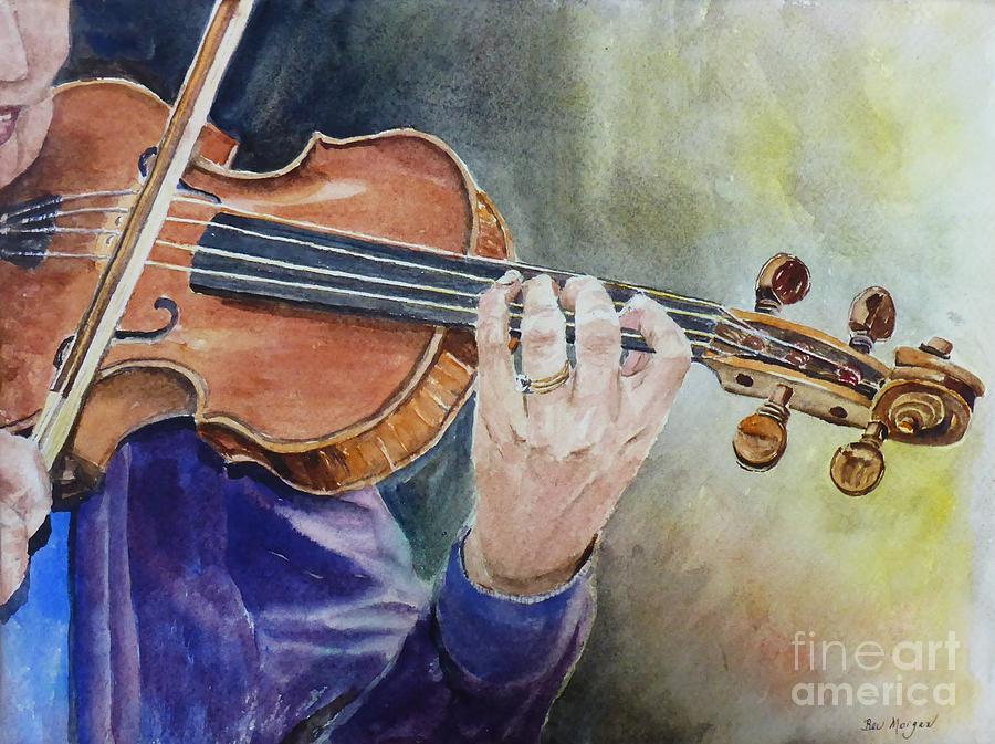 Violin Musician Painting by Bev Morgan