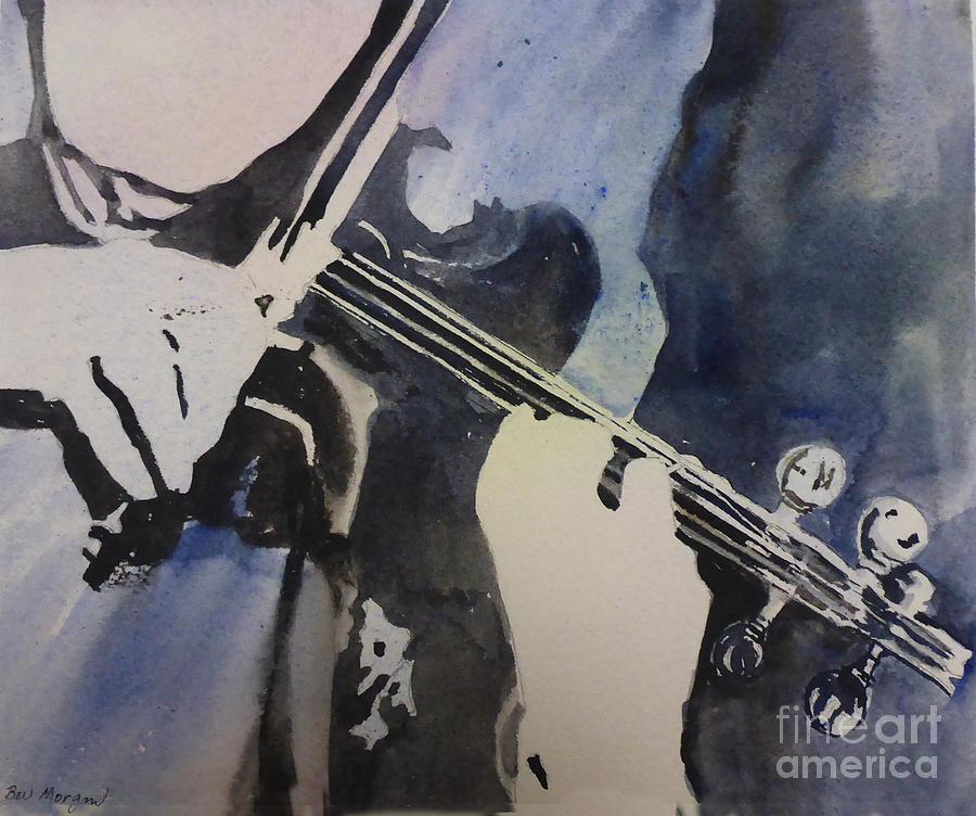 Violinist silhouette Painting by Bev Morgan