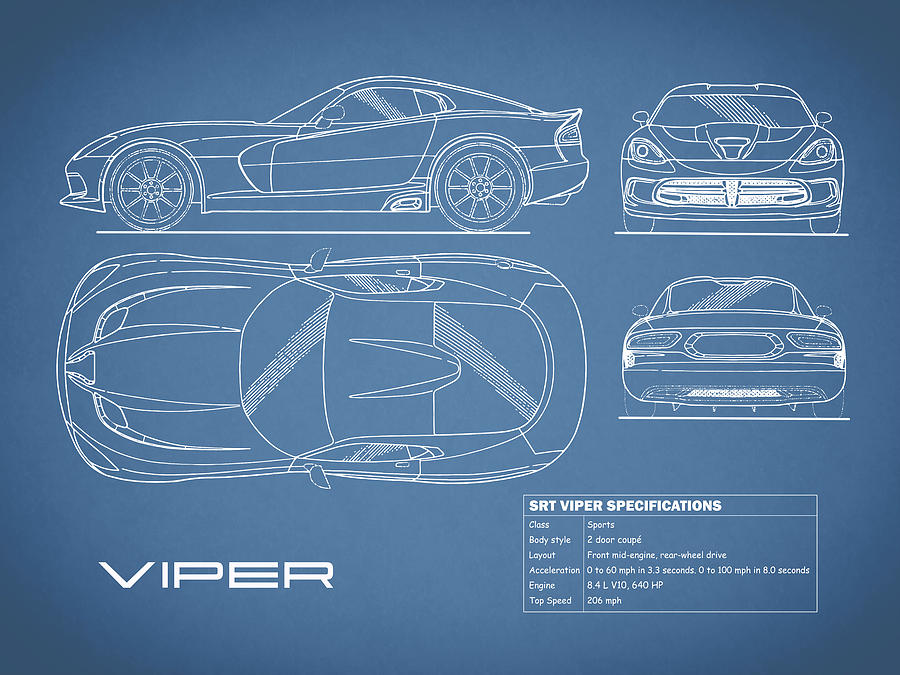Viper Photograph - Viper Blueprint by Mark Rogan