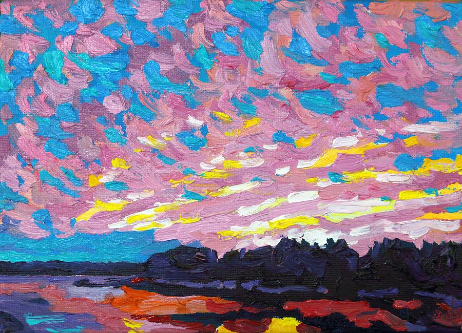 Virga Singleton Sunset Painting by Phil Chadwick